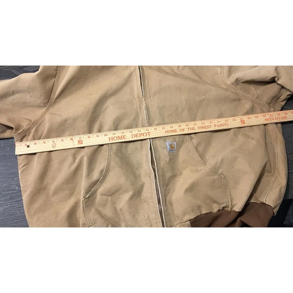 Carhartt Tan Duck Canvas Hooded Jacket J131 BRN Sz 4XL SEE DESC